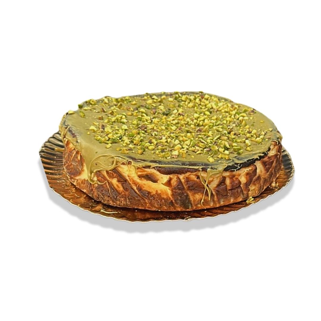 TARTA QUESO AL HORNO CON PISTACHO